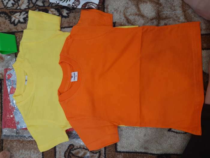 Фотография покупателя товара Футболка детская, цвет оранжевый, рост 128 см - Фото 3