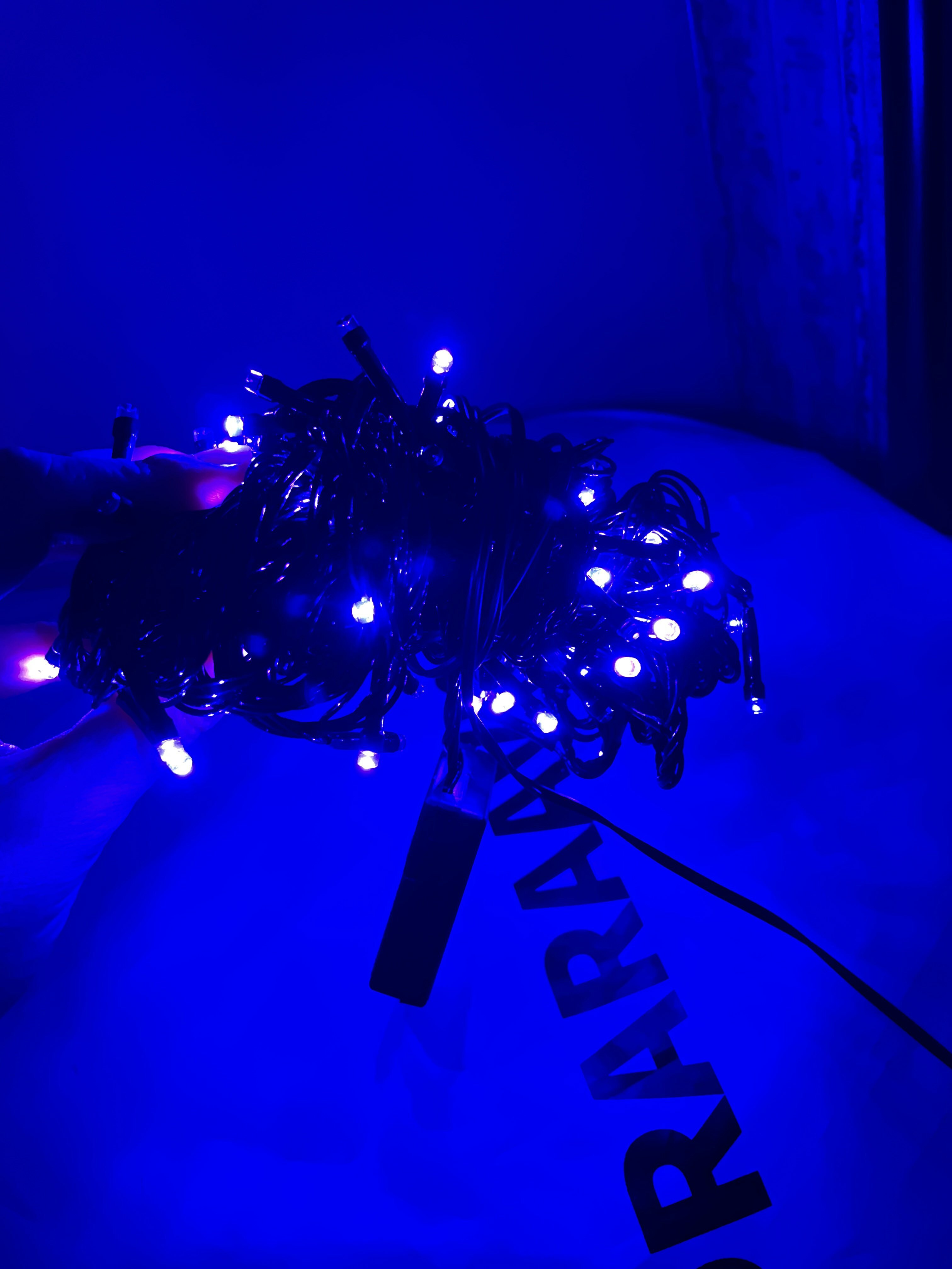 Фотография покупателя товара Гирлянда «Нить» 20 м, IP20, тёмная нить, 200 LED, свечение синее, 8 режимов, 220 В - Фото 364
