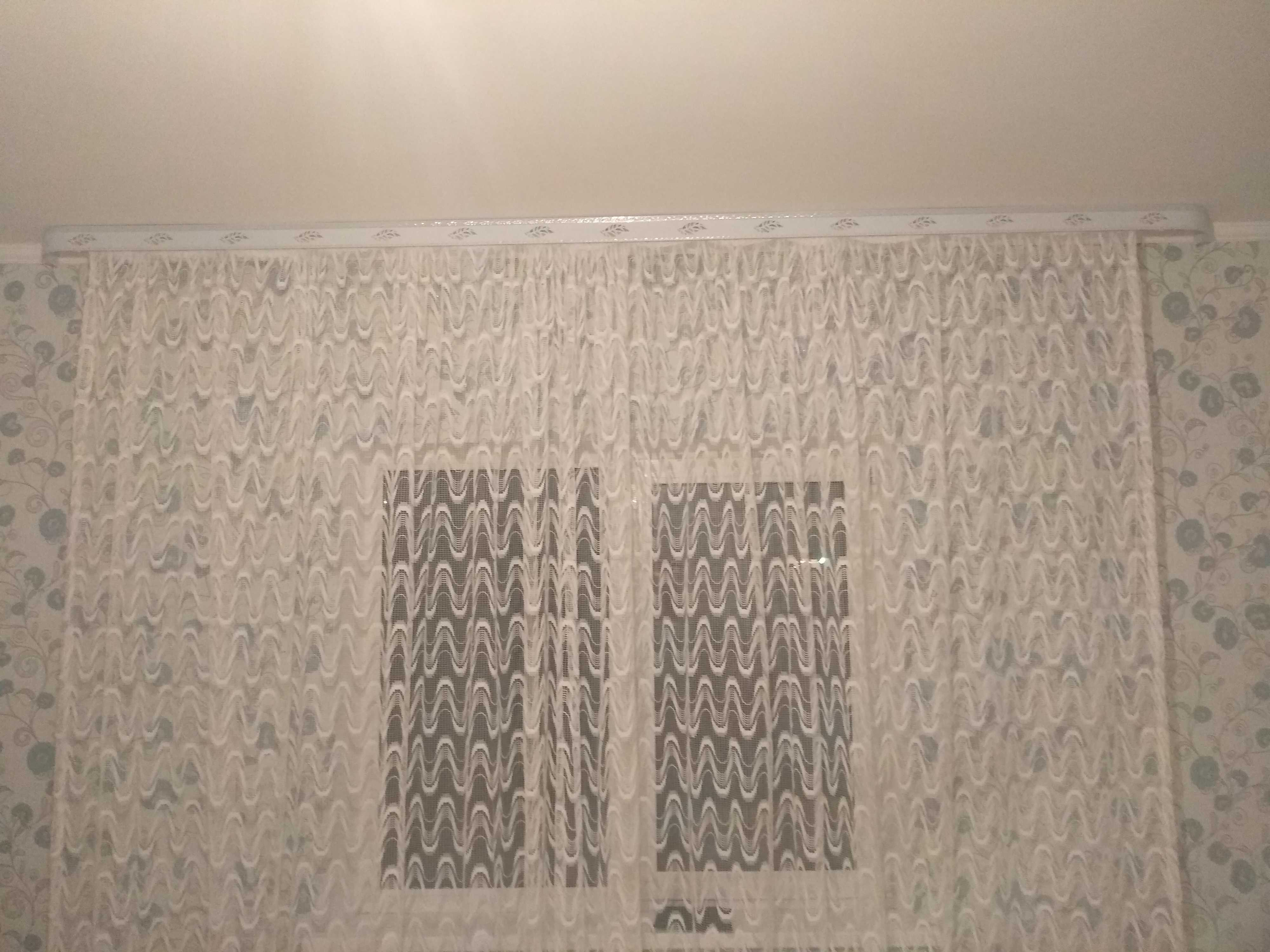 Фотография покупателя товара Карниз двухрядный 280 см, с декоративной планкой 7 см «Ультракомпакт. Лист серебро», цвет белый - Фото 3