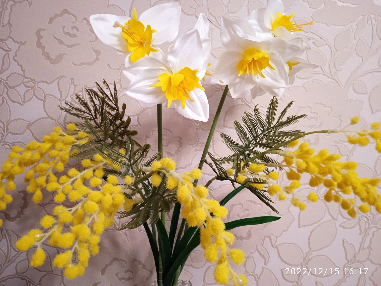 Фотография покупателя товара Цветы искусственные "Мимоза" 40 см, жёлтый - Фото 1