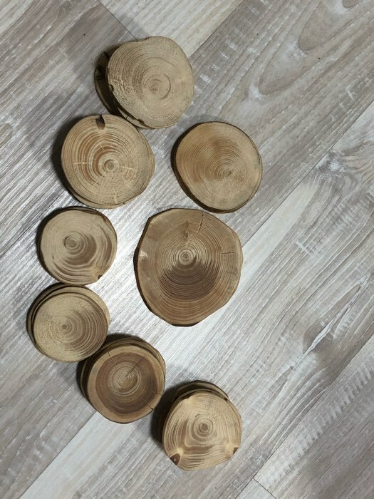 Фотография покупателя товара Спил дерева "Еловый", круглый, d=3.5-7 см, h=3.5 мм