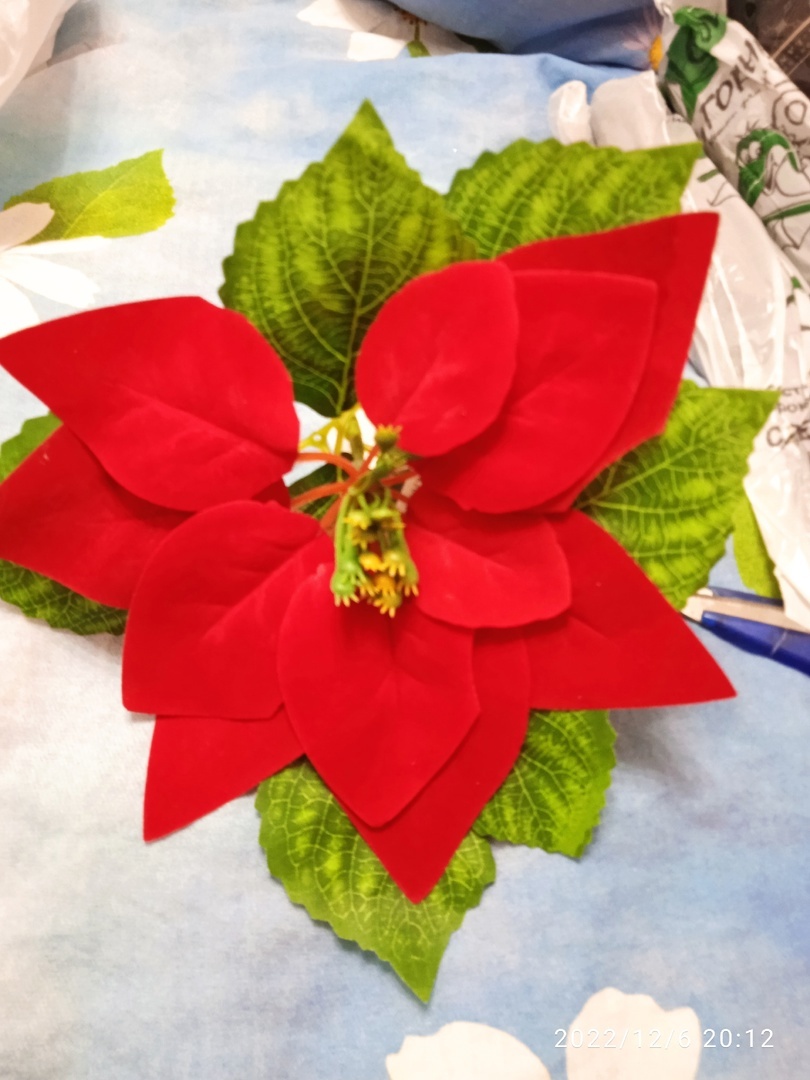 Фотография покупателя товара Новогодний декор «Пуансеттия», цвет красный - Фото 9