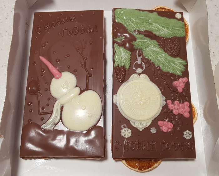 Фотография покупателя товара Форма для шоколада и конфет пластиковая «С Новым годом. Ёлка, часы», 17×8,5 см, цвет прозрачный - Фото 11