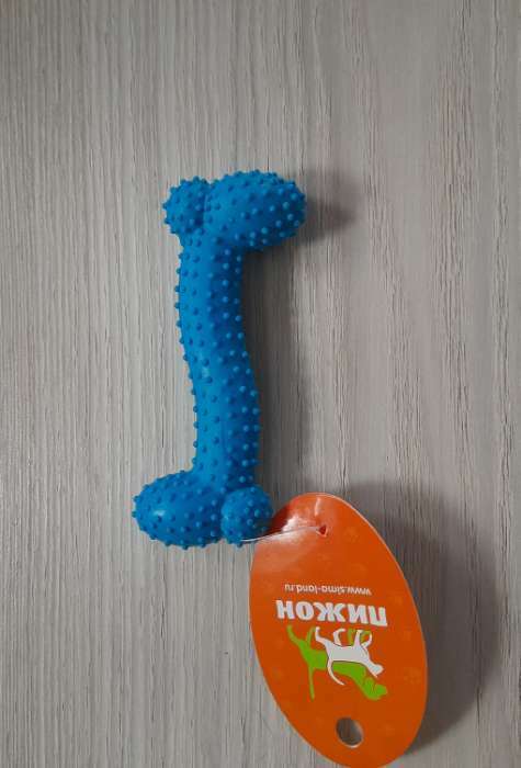 Фотография покупателя товара Игрушка жевательная "Любимое лакомство", TPR, 11 х 4 см, голубая - Фото 1