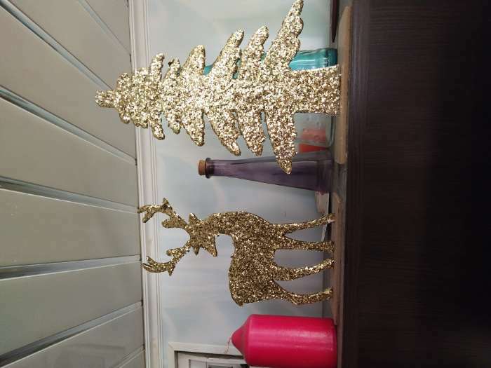 Фотография покупателя товара Новогодний декор «Яркая ёлочка» золотая, 0,5 × 17 × 26 см - Фото 1