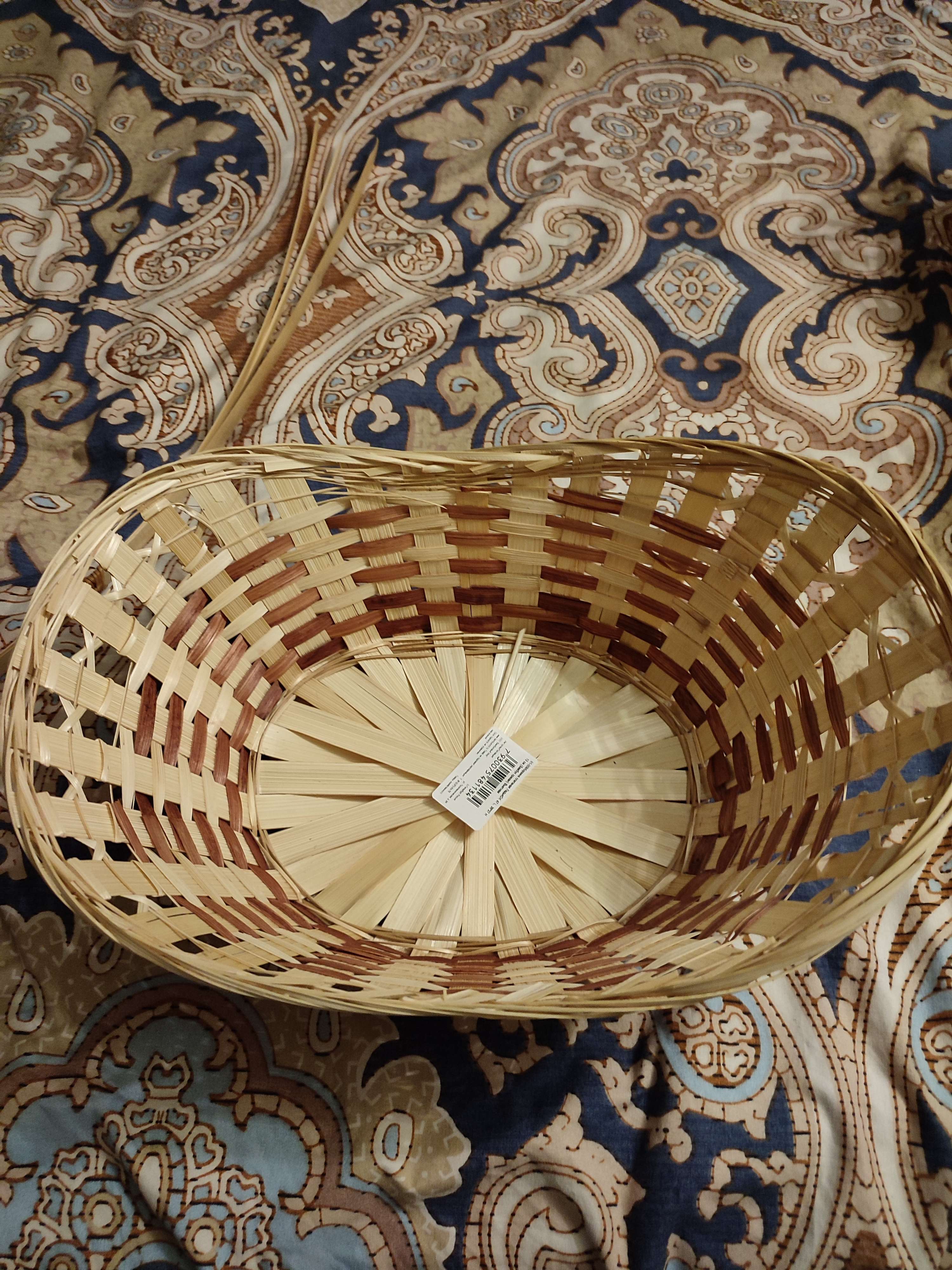 Фотография покупателя товара Корзина плетеная «Ладья», 36×27×13 см, бамбук - Фото 6