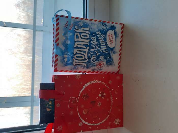 Фотография покупателя товара Пакет ламинированный вертикальный «Подарок от Деда Мороза», ML 23 × 27 × 11,5 см - Фото 2