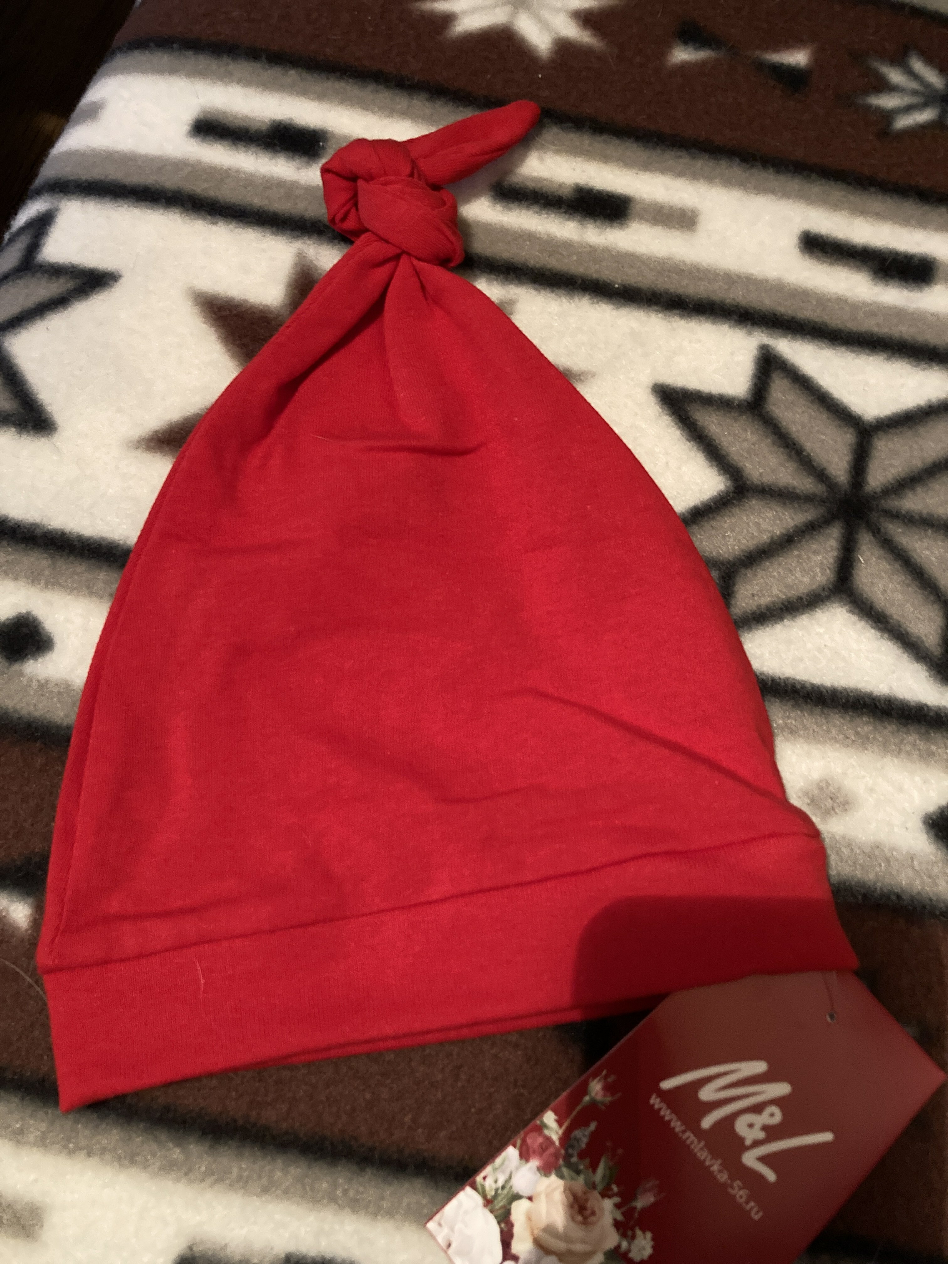 Фотография покупателя товара Шапочка детская, цвет красный, размер 40