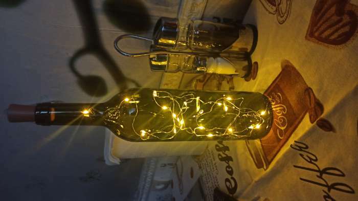 Фотография покупателя товара Гирлянда «Нить» 1 м роса с пробкой, IP20, серебристая нить, 10 LED, свечение тёплое белое, LR44х3 - Фото 62
