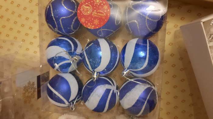 Фотография покупателя товара Набор шаров пластик d-6 см, 9 шт "Паулина" синий - Фото 2