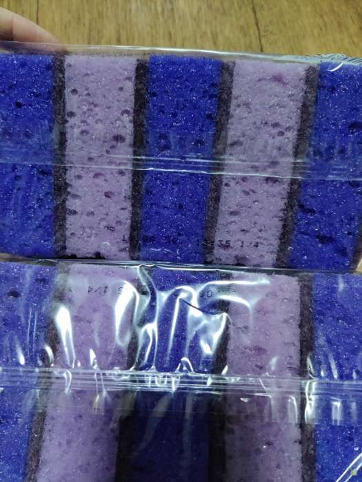 Фотография покупателя товара Набор губок для мытья посуды Raccoon «Версаль», 5 шт, 9×6,5×3,5 см, крупнопористый поролон, цвет фиолетовый - Фото 6