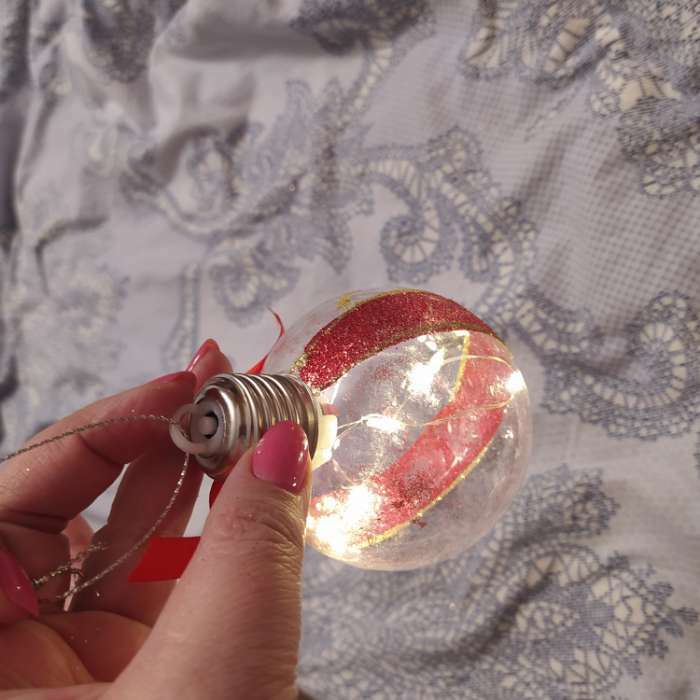 Фотография покупателя товара Набор ёлочных шаров Luazon Lighting, 3 шт, от батареек, свечение тёплое белое - Фото 2