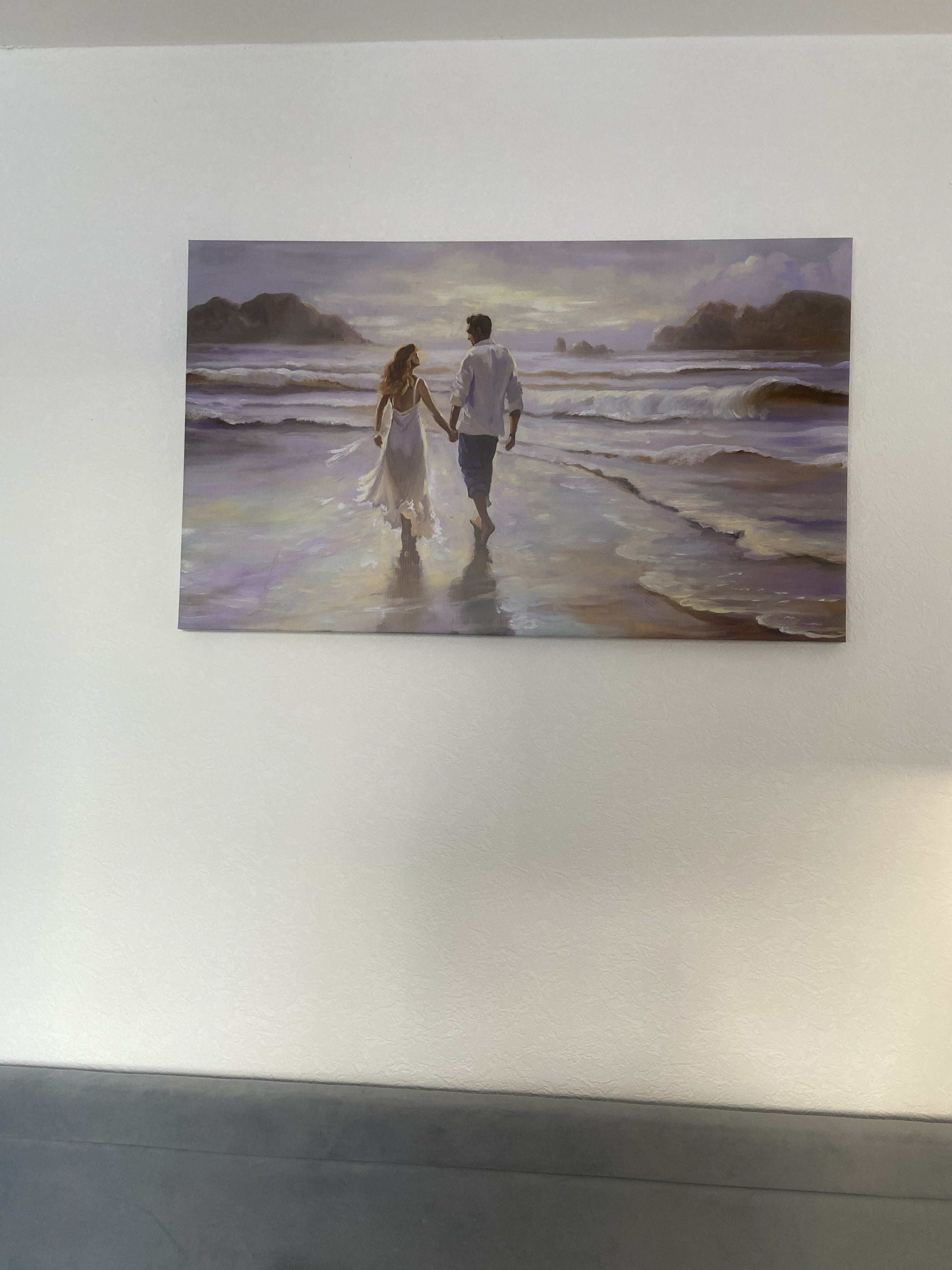 Фотография покупателя товара Картина на холсте "Влюблённые на берегу" 60*100 см