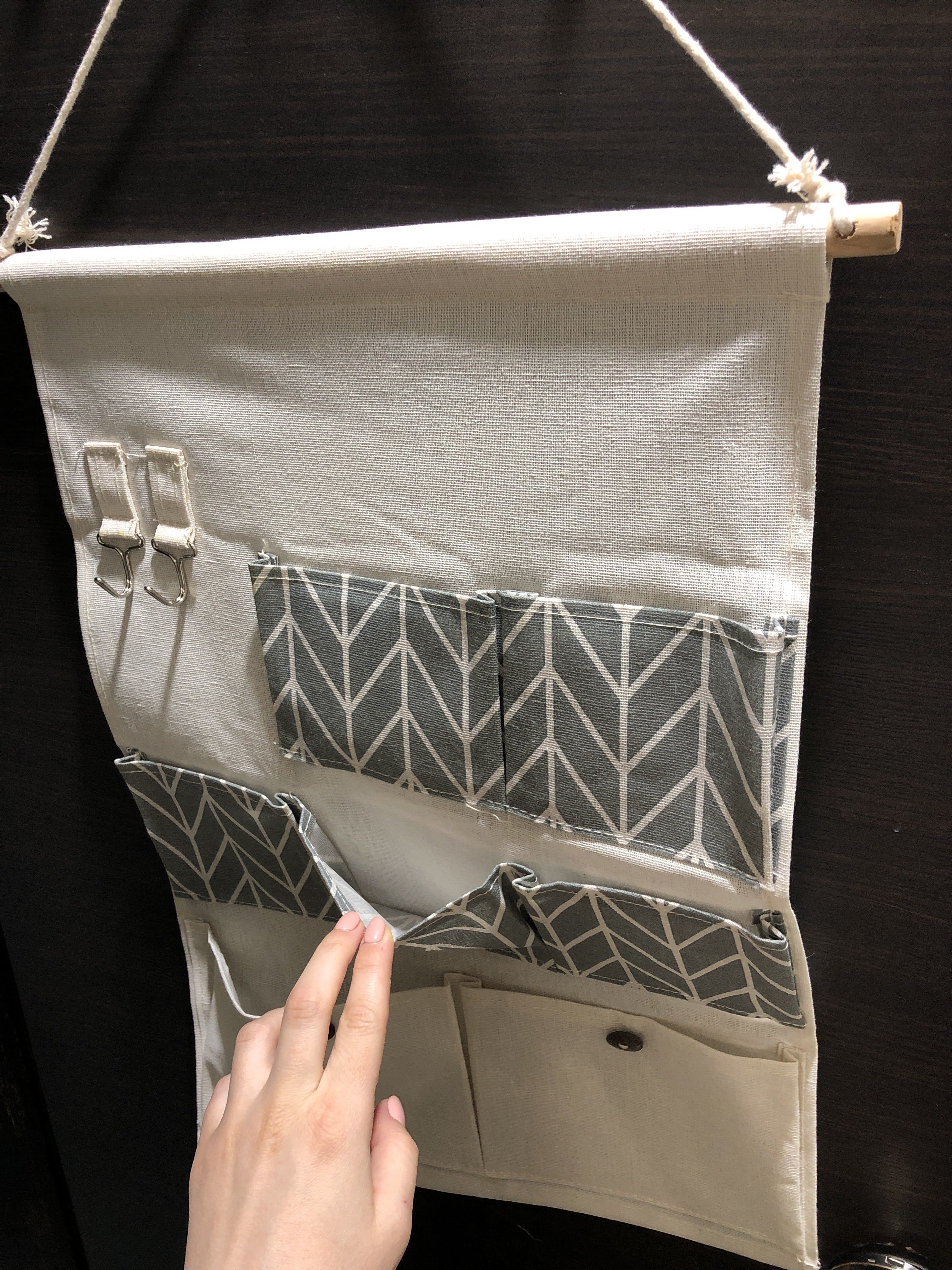 Фотография покупателя товара Органайзер подвесной с карманами «Зигзаг», 7 отделений, 49×35 см, цвет серый - Фото 4