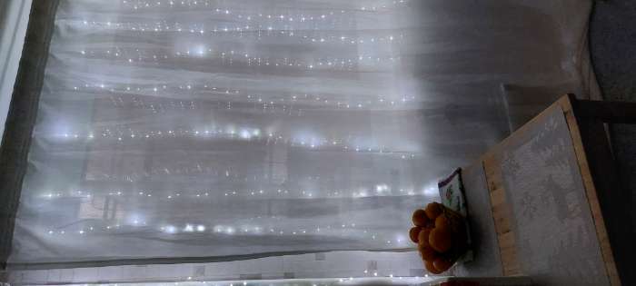Фотография покупателя товара Гирлянда «Занавес» 2.8 × 3 м роса на крючках, с пультом, IP20, серебристая нить, 300 LED, свечение белое, 8 режимов, USB - Фото 11