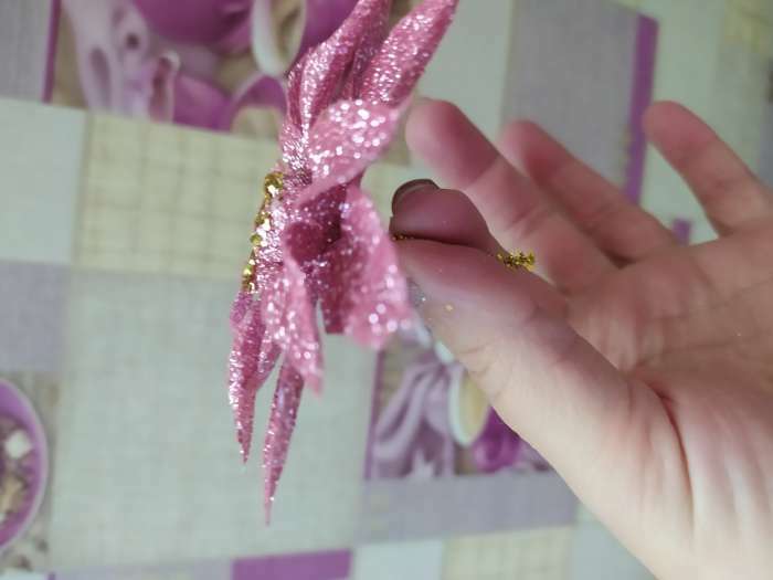 Фотография покупателя товара Украшение ёлочное "Нежный цветок" (набор 3 шт) 10 см, розовый - Фото 8