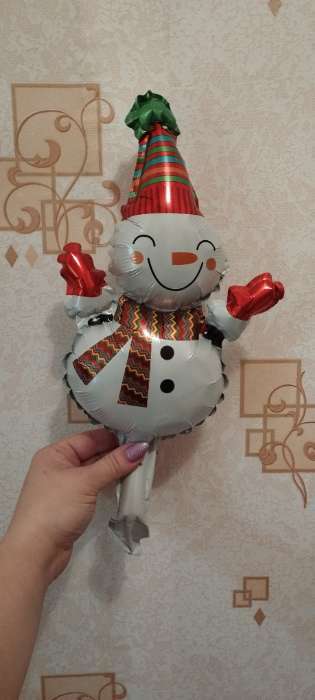 Фотография покупателя товара Шар фольгированный 12" «Снеговик с шарфиком в полоску»