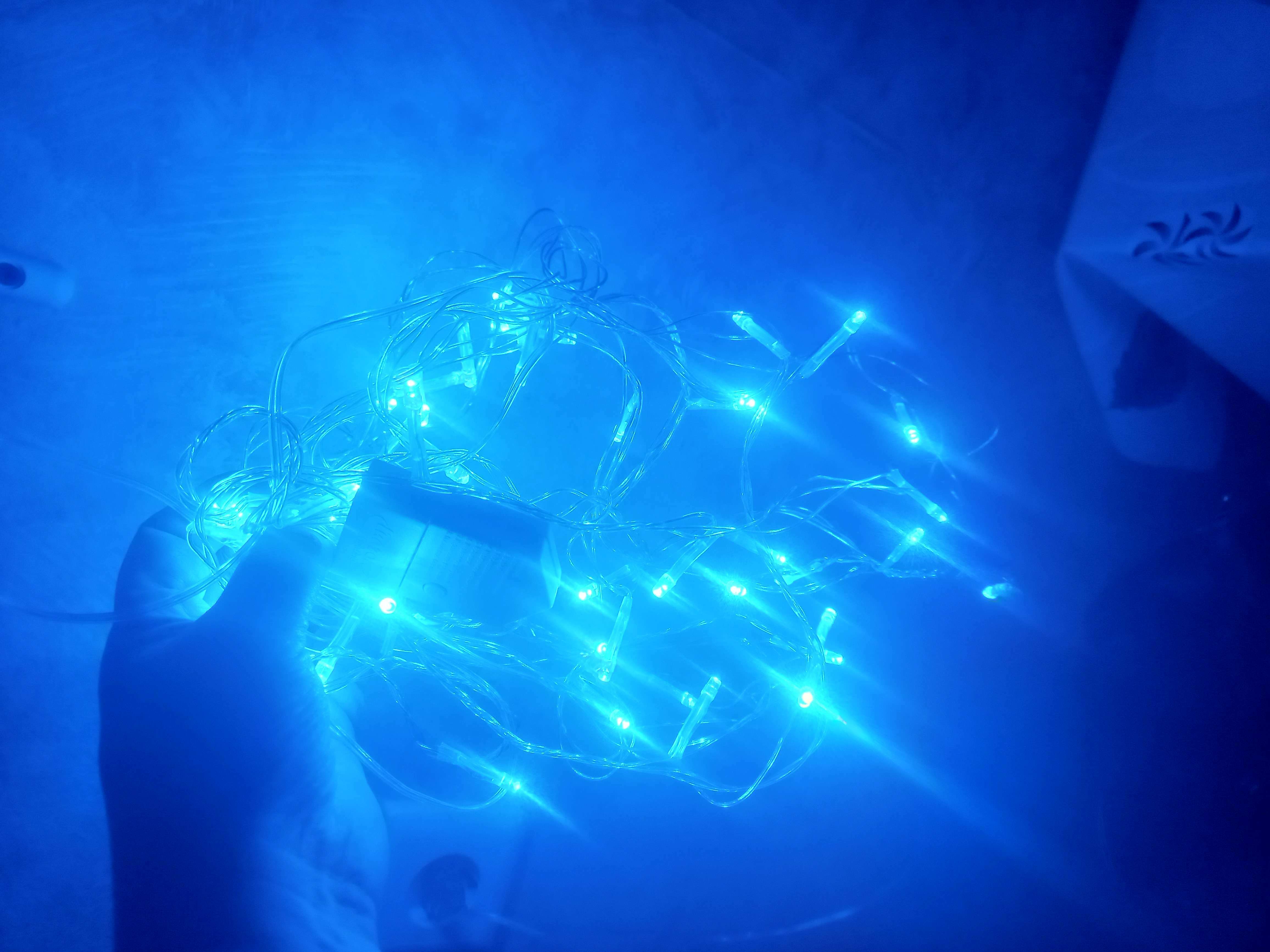 Фотография покупателя товара Гирлянда «Нить» 20 м, IP20, тёмная нить, 200 LED, свечение синее, 8 режимов, 220 В - Фото 54