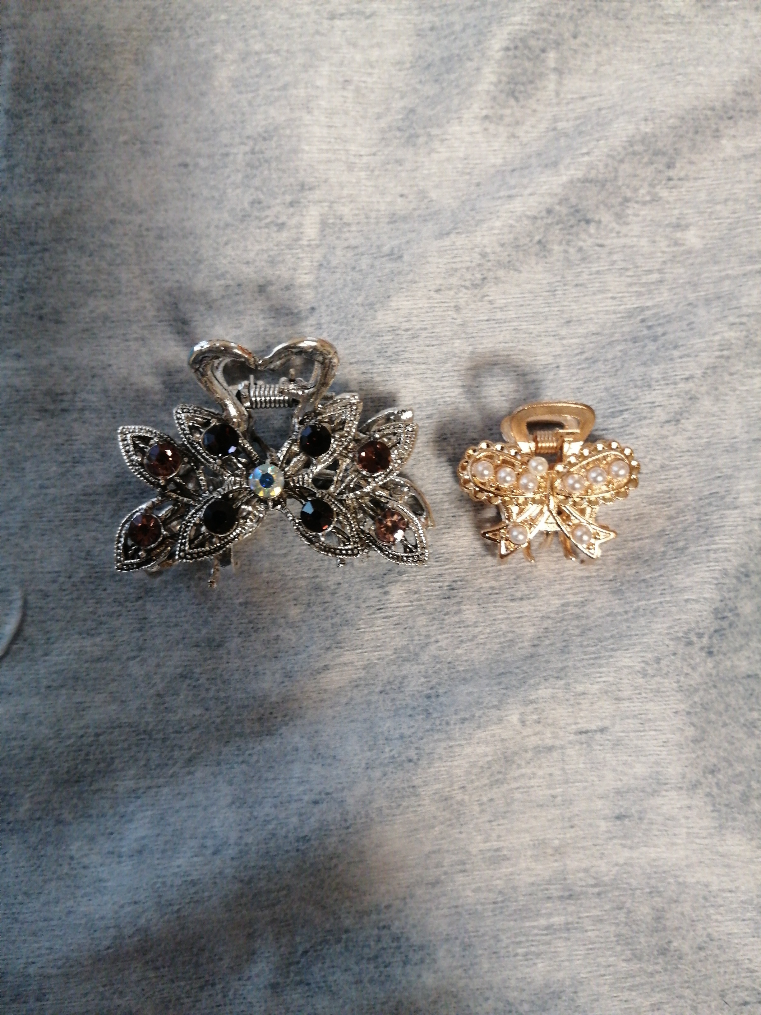 Фотография покупателя товара Крабик для волос «Чернёный», цветок, 4.8 см, серебро - Фото 1