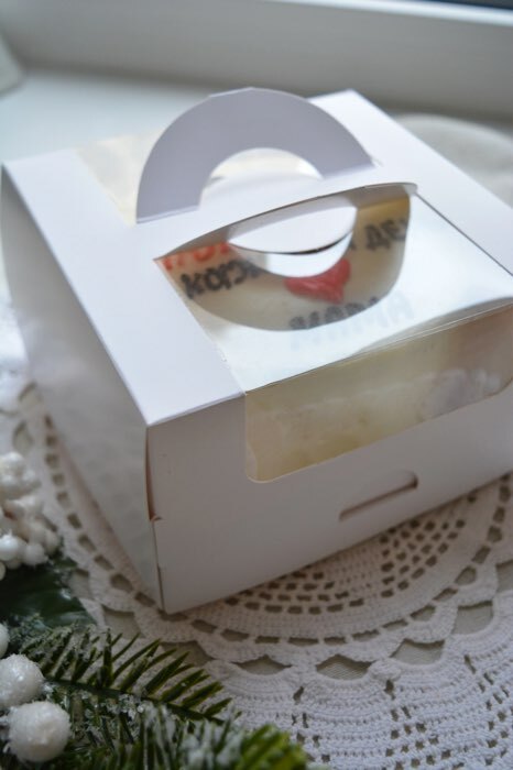 Фотография покупателя товара Коробка под бенто-торт с окном, белая, 14 х 14 х 8 см - Фото 9
