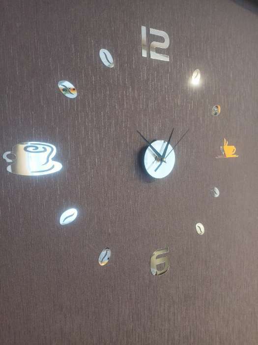 Фотография покупателя товара Часы-наклейка "Время кофе", d-50 см - Фото 1