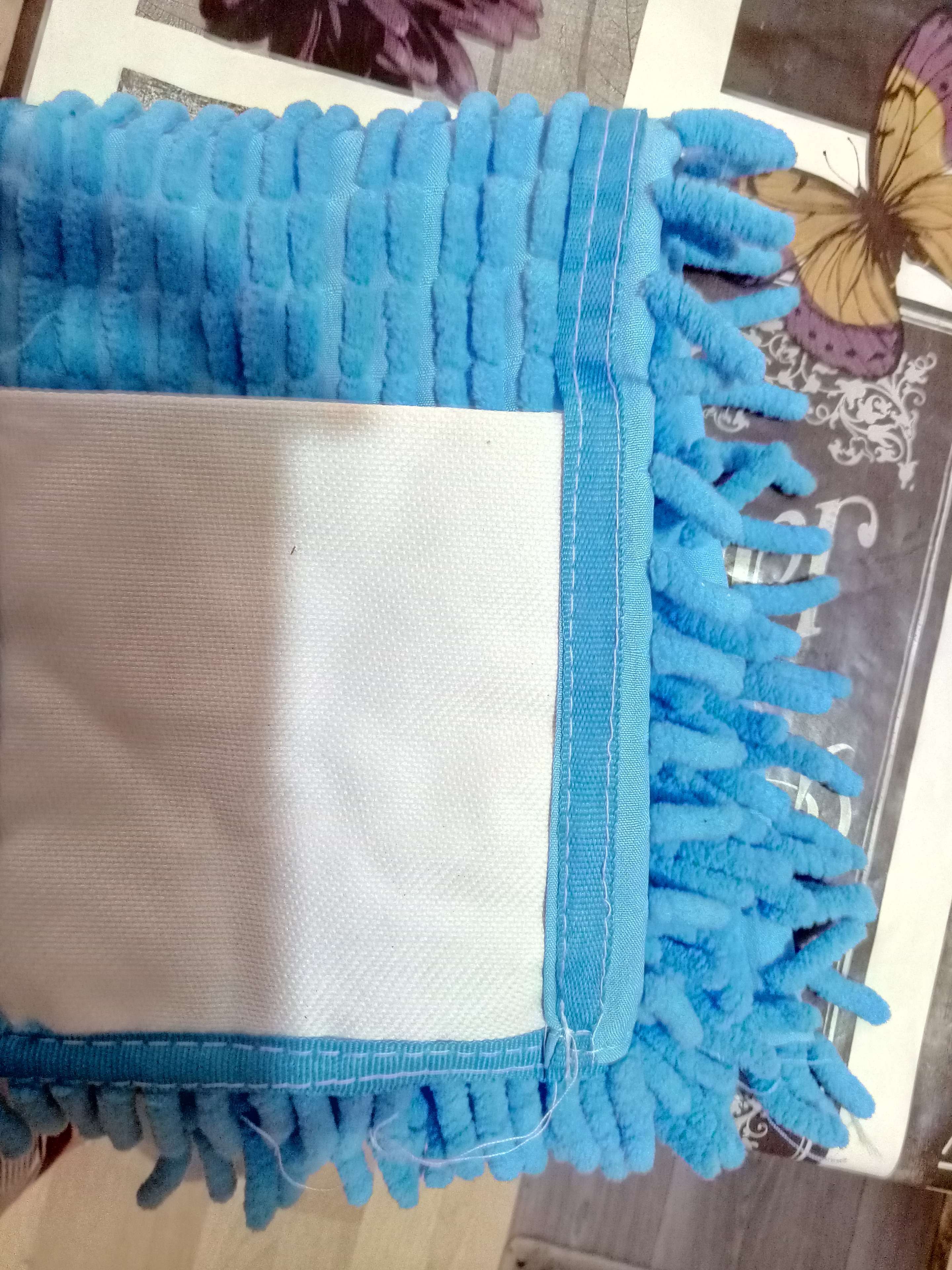 Фотография покупателя товара Насадка для плоской швабры Доляна, 40×10 см, микрофибра букли, цвет МИКС - Фото 3