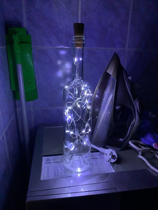 Фотография покупателя товара Гирлянда «Нить» 1 м роса с пробкой, IP20, серебристая нить, 10 LED, свечение фиолетовое, LR44х3 - Фото 52