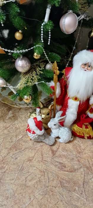 Фотография покупателя товара Полянка под ёлку "Дед Мороз и ёлочки" d-58 см, бело-золотой - Фото 2