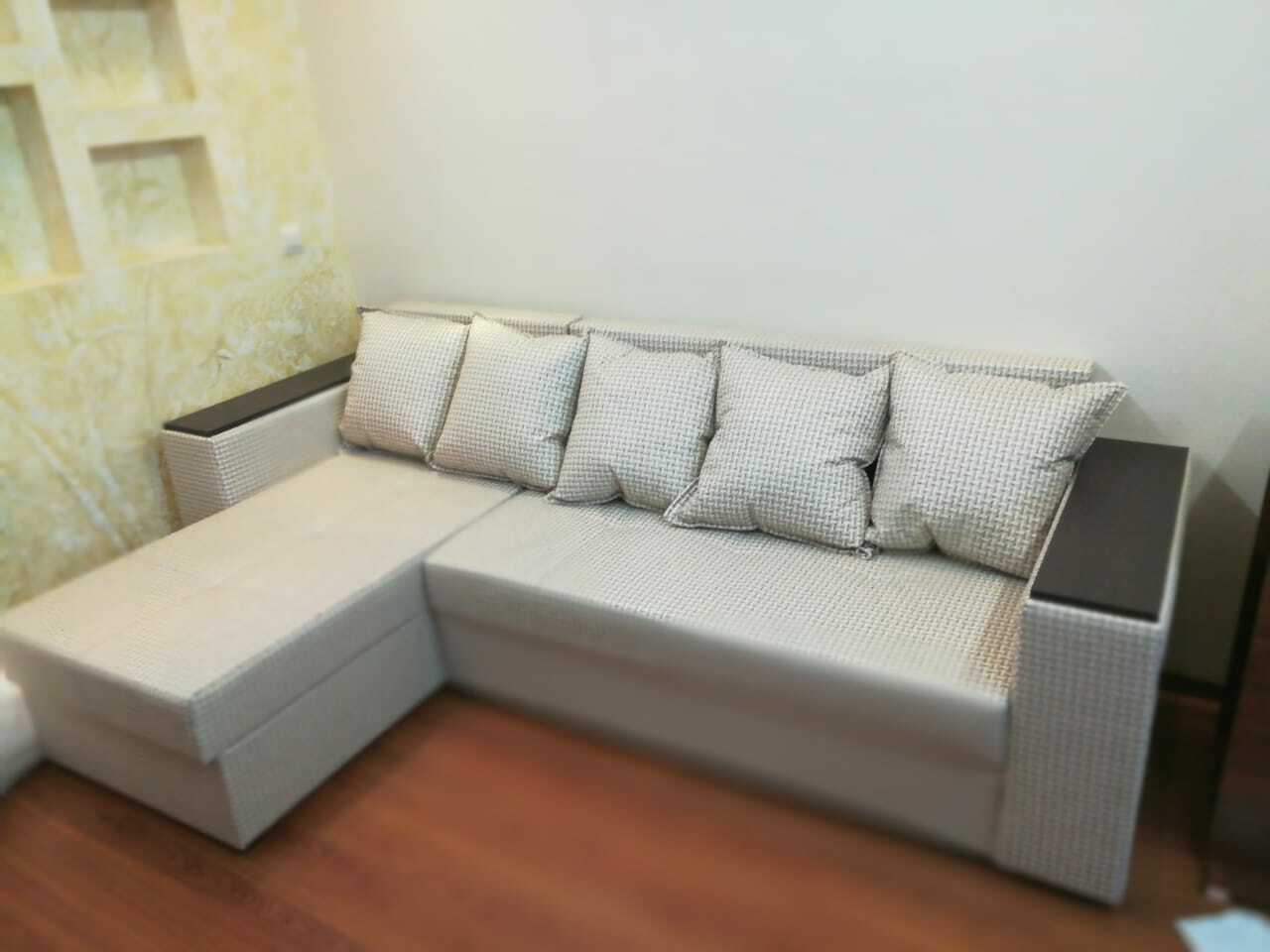 Фотография покупателя товара Угловой диван «Дубай лайт», еврокнижка, угол левый, цвет рогожка корфу 02 - Фото 1