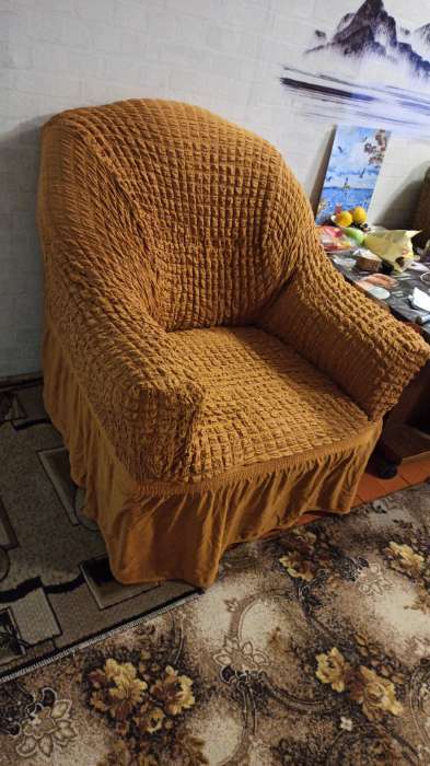 Фотография покупателя товара Чехол для кресла BULSAN, цвет серый - Фото 1