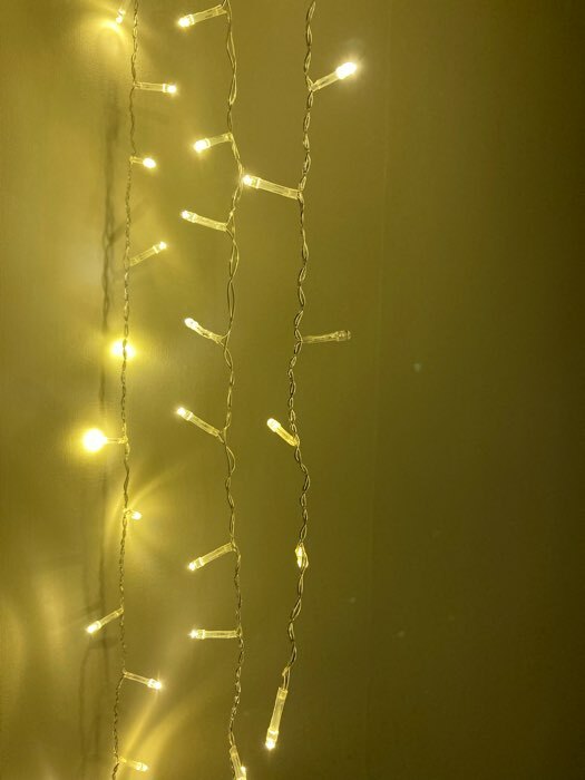 Фотография покупателя товара Гирлянда «Бахрома-арка» 1 × 1 м, IP20, прозрачная нить, 126 LED, свечение тёплое белое, 8 режимов, 220 В - Фото 8