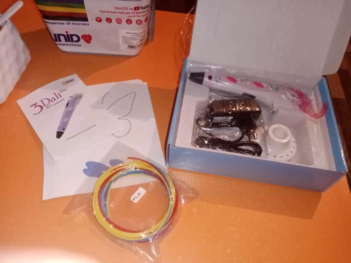 Фотография покупателя товара 3D ручка 3Dali Plus Unicorn, ABS и PLA, (KIT FB0021U), трафарет + пластик - Фото 5