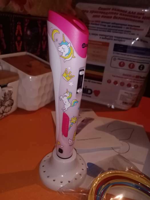 Фотография покупателя товара 3D ручка 3Dali Plus Unicorn, ABS и PLA, (KIT FB0021U), трафарет + пластик