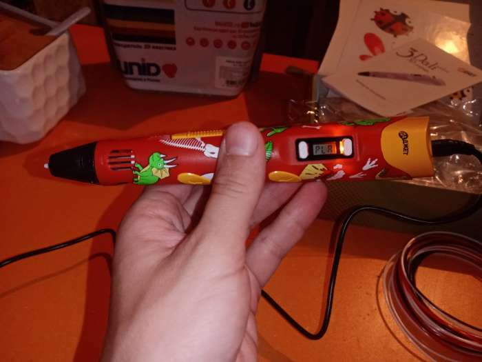 Фотография покупателя товара 3D ручка 3Dali Plus Dino, ABS и PLA, (KIT FB0021D), трафарет + пластик