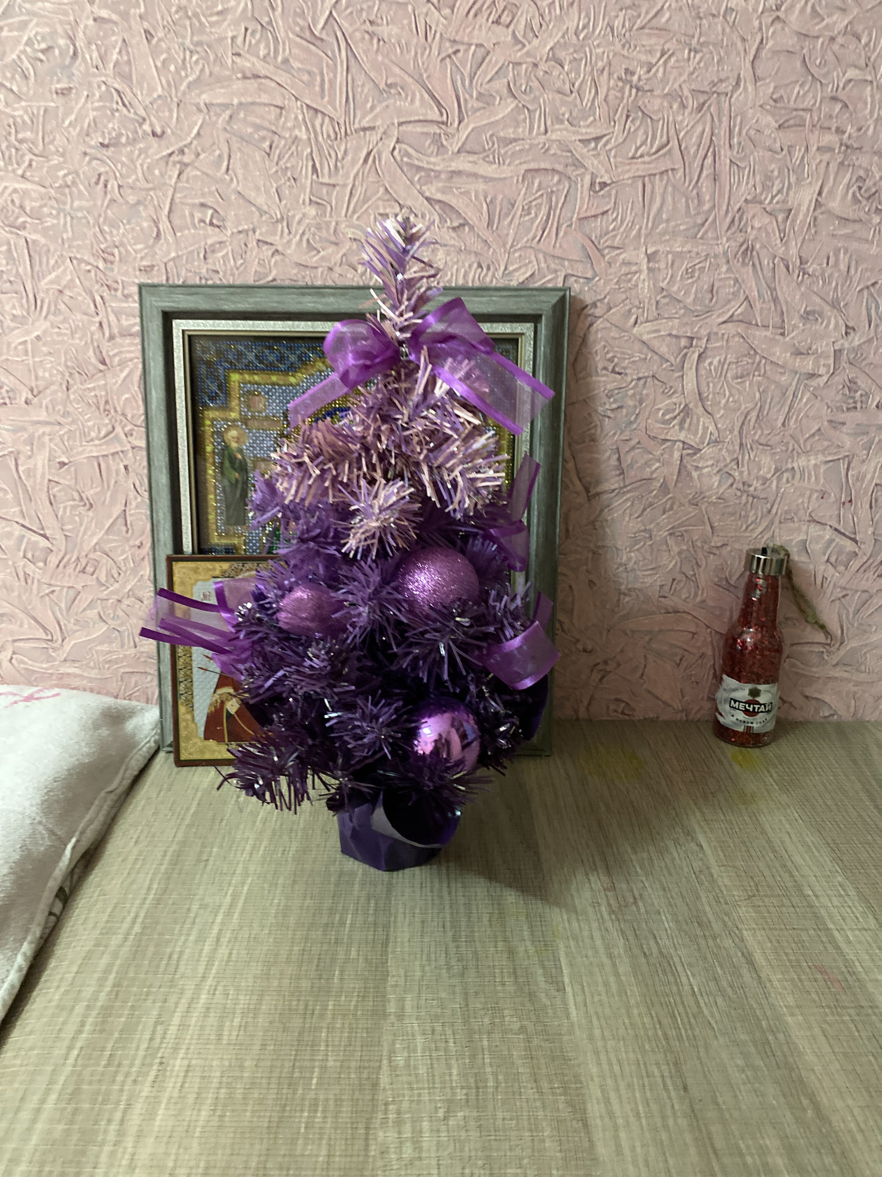 Фотография покупателя товара Ёлка декор "Двойная" 30 см, фиолетовый - Фото 2