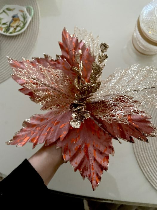 Фотография покупателя товара Декор "Холодный цветок" 30х20 см, розово-золотой - Фото 12