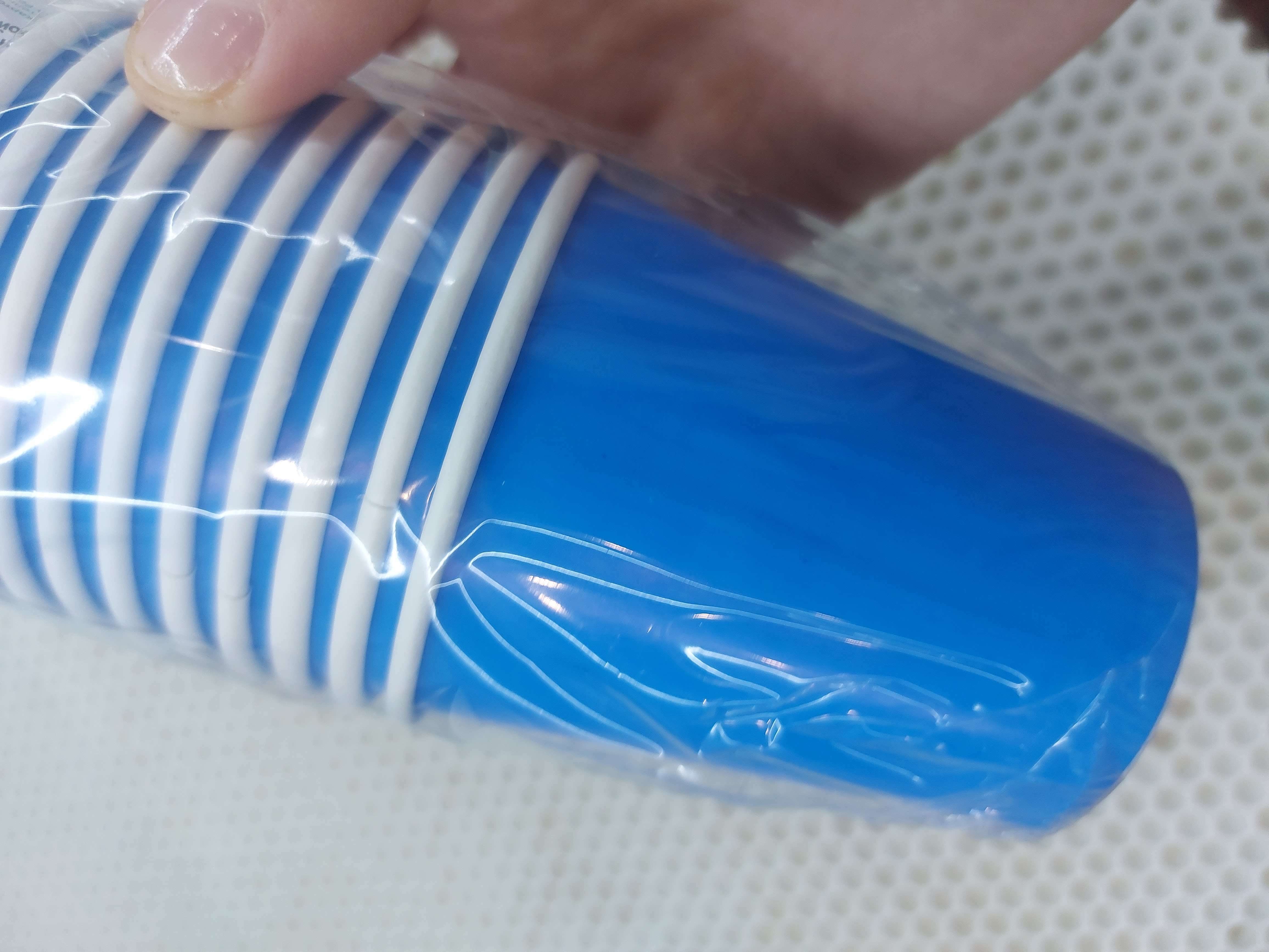 Фотография покупателя товара Стакан одноразовый бумажный однотонный, голубой цвет (205 мл) - Фото 4