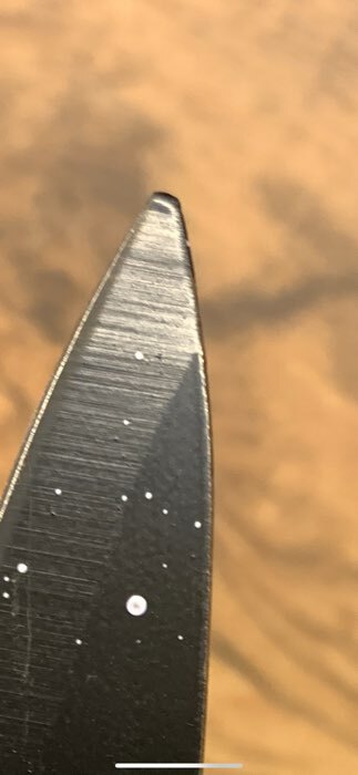 Фотография покупателя товара Нож кухонный с антиналипающим покрытием «Санктум», лезвие 12,5 см, цвет чёрно-коричневый - Фото 2
