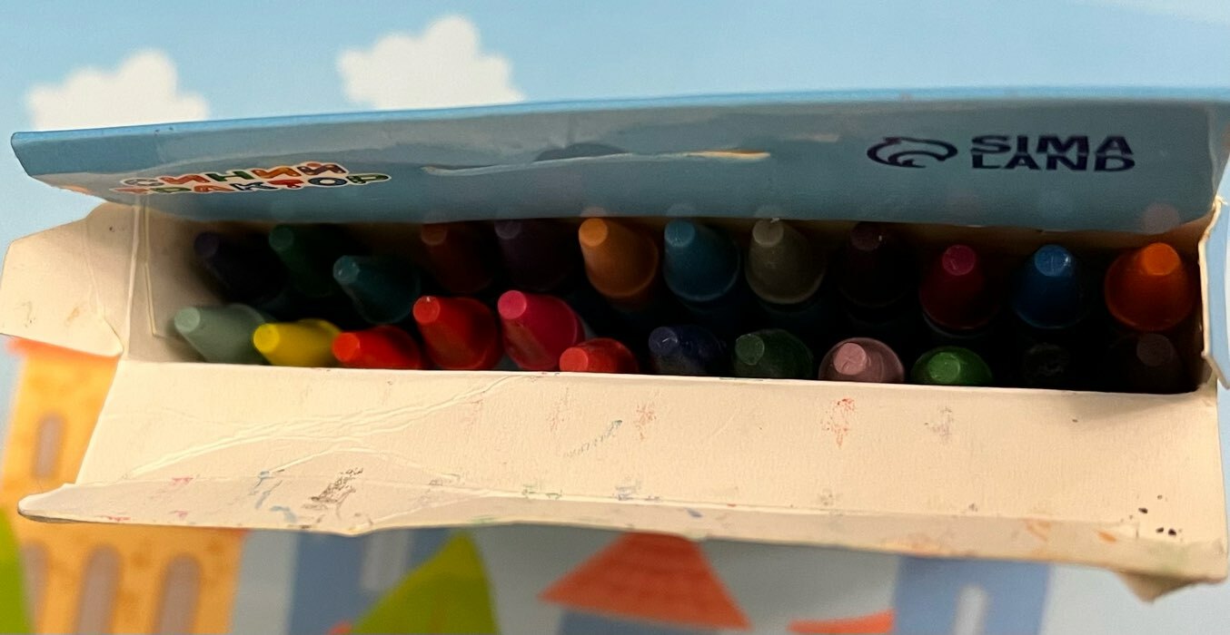 Фотография покупателя товара Восковые карандаши Синий трактор, набор 24 цвета - Фото 1