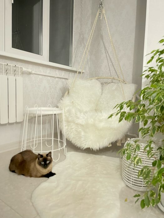 Фотография покупателя товара Гамак-кресло Maclay, плетёное, 60х80 см, цвет чёрный - Фото 1