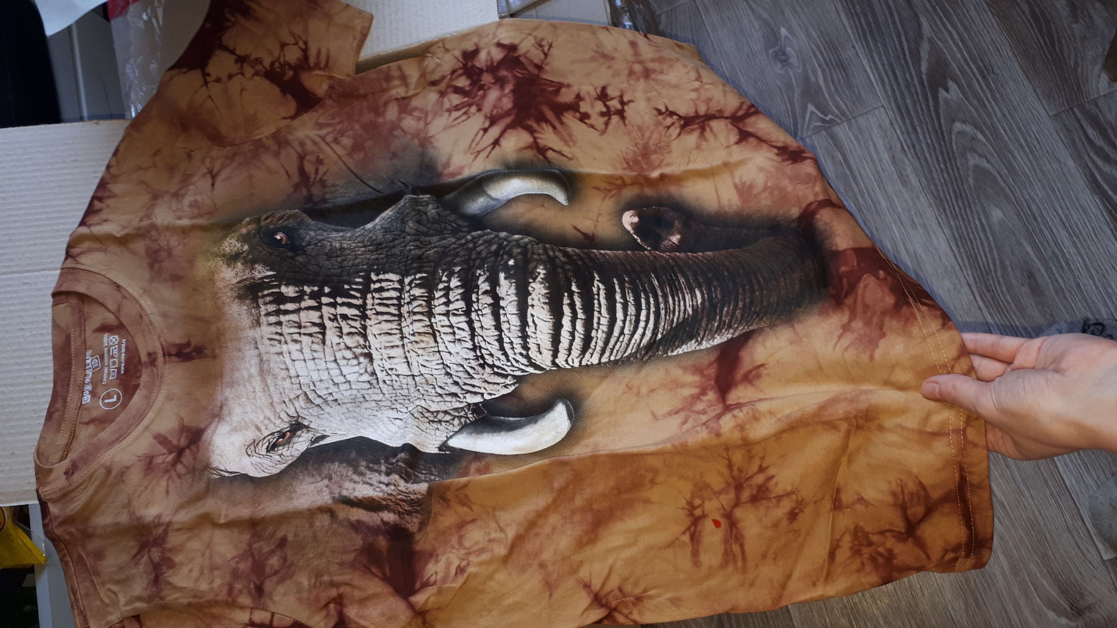 Фотография покупателя товара Футболка мужская Collorista 3D Elephant, размер L (48), цвет коричневый - Фото 1