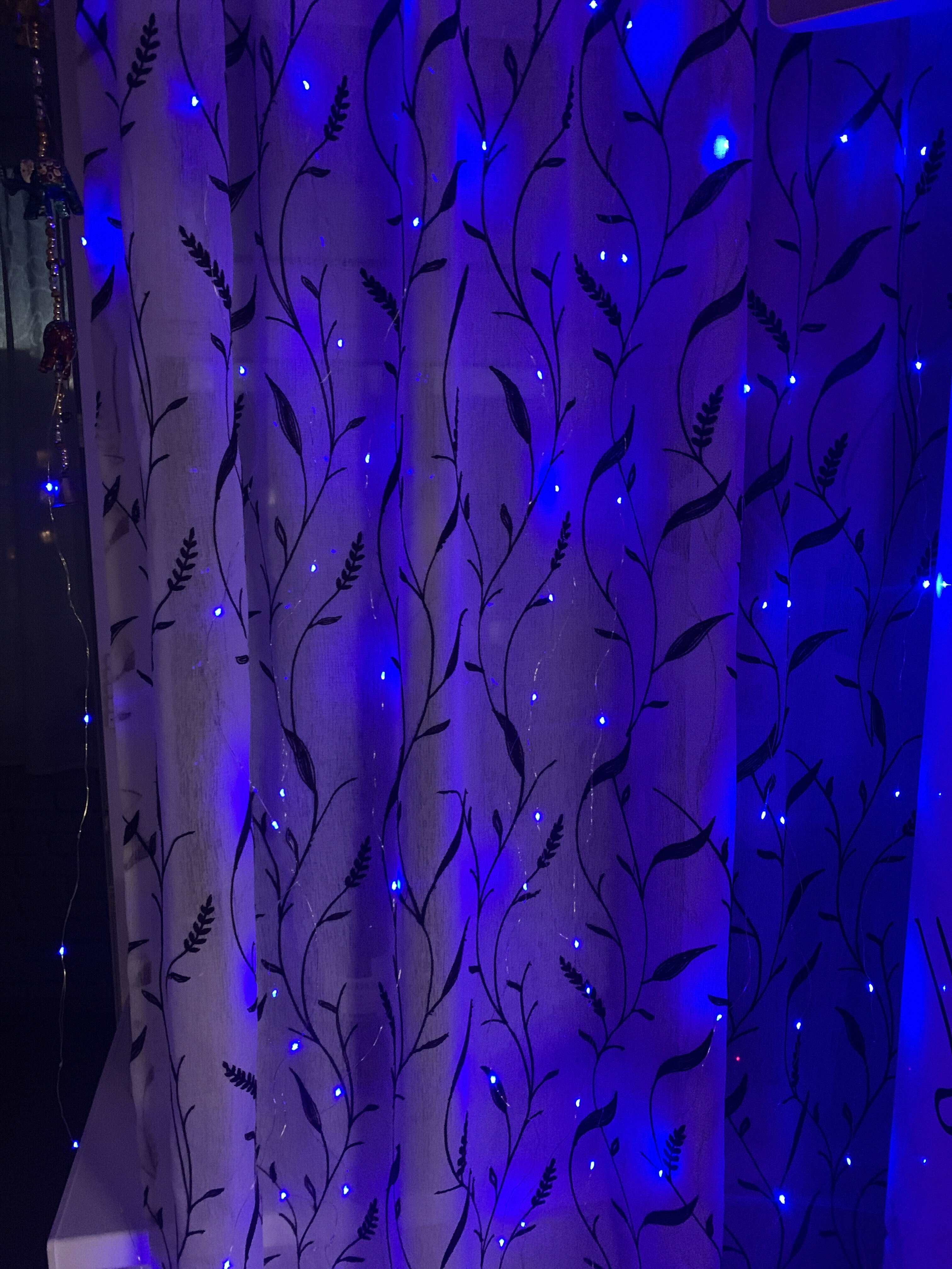 Фотография покупателя товара Гирлянда «Занавес» 2.8 × 3 м роса на крючках, с пультом, IP20, серебристая нить, 300 LED, свечение синее, 8 режимов, USB - Фото 1