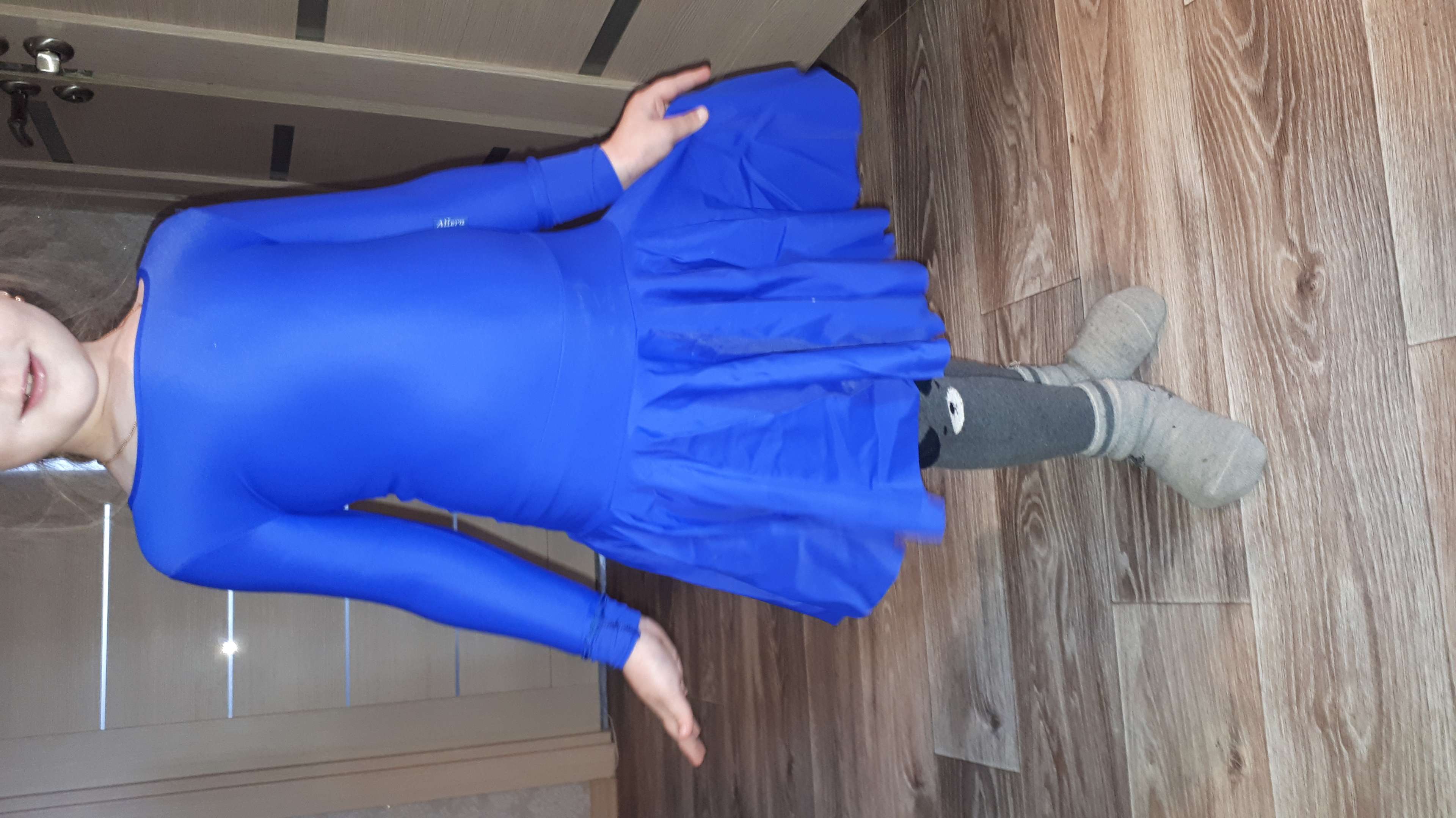 Фотография покупателя товара Платье спортивное для девочки, рост 116 см, цвет синий Р 2.4 - Фото 1