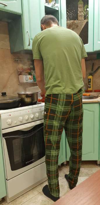 Фотография покупателя товара Комплект (футболка/брюки) мужской, цвет зеленый/клетка, размер 54 - Фото 1