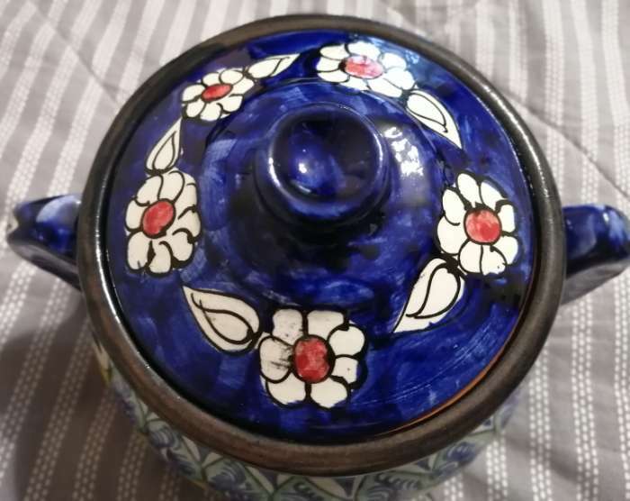 Фотография покупателя товара Сахарница Риштанская Керамика "Узоры", 500 мл, синяя - Фото 2