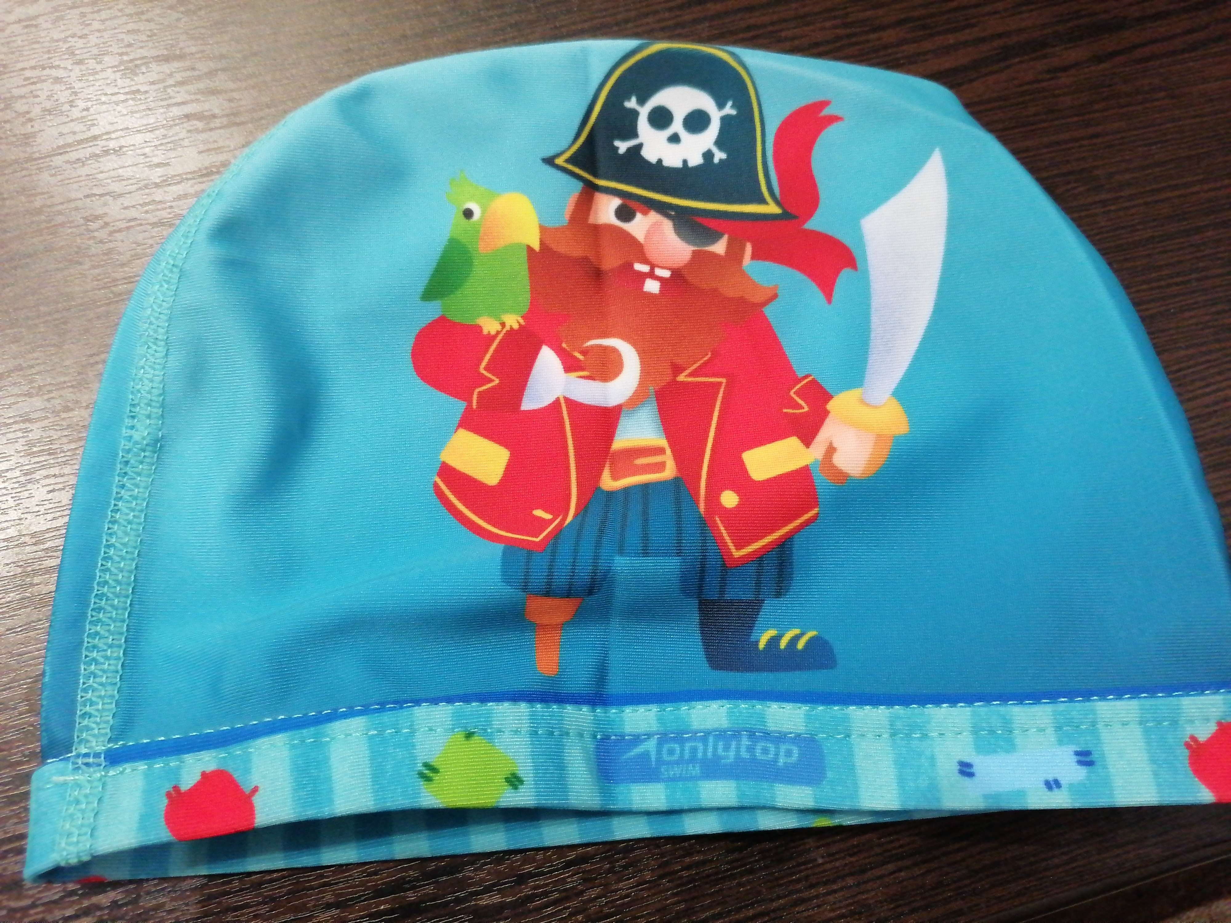 Фотография покупателя товара Шапочка для плавания детская ONLYTOP «Пират», тканевая, обхват 46-52 см