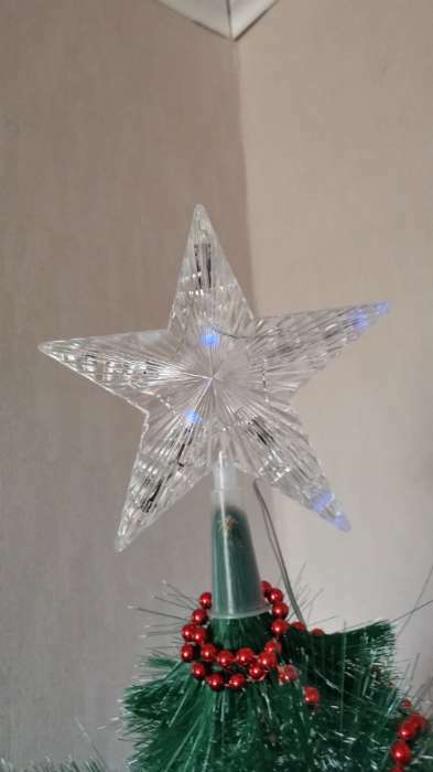 Фотография покупателя товара Светодиодная верхушка на ёлку «Звезда белая» 16 см, 10 LED, провод 2 метра, 220 В, свечение мульти - Фото 15