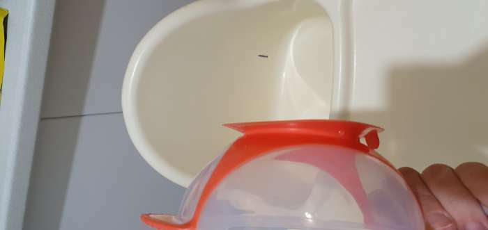 Фотография покупателя товара Набор для кормления: миска на присоске 340 мл., с крышкой, термоложка, цвет красно-бежевый - Фото 2