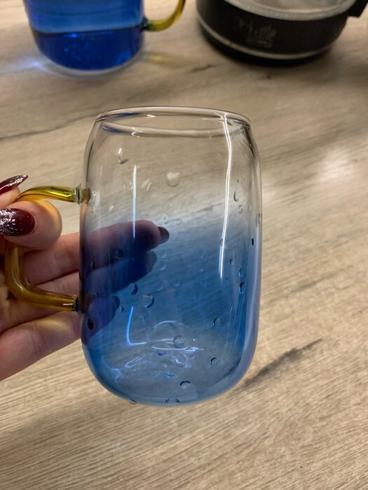 Фотография покупателя товара Набор для напитков из стекла «Модерн», 3 предмета: кувшин 1,5 л, 2 кружки 300 мл, цвет синий - Фото 2