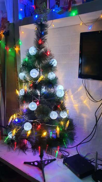 Фотография покупателя товара Гирлянда «Нить» 5 м с насадками «Клубки белоснежные», IP20, прозрачная нить, 20 LED, свечение белое, 220 В